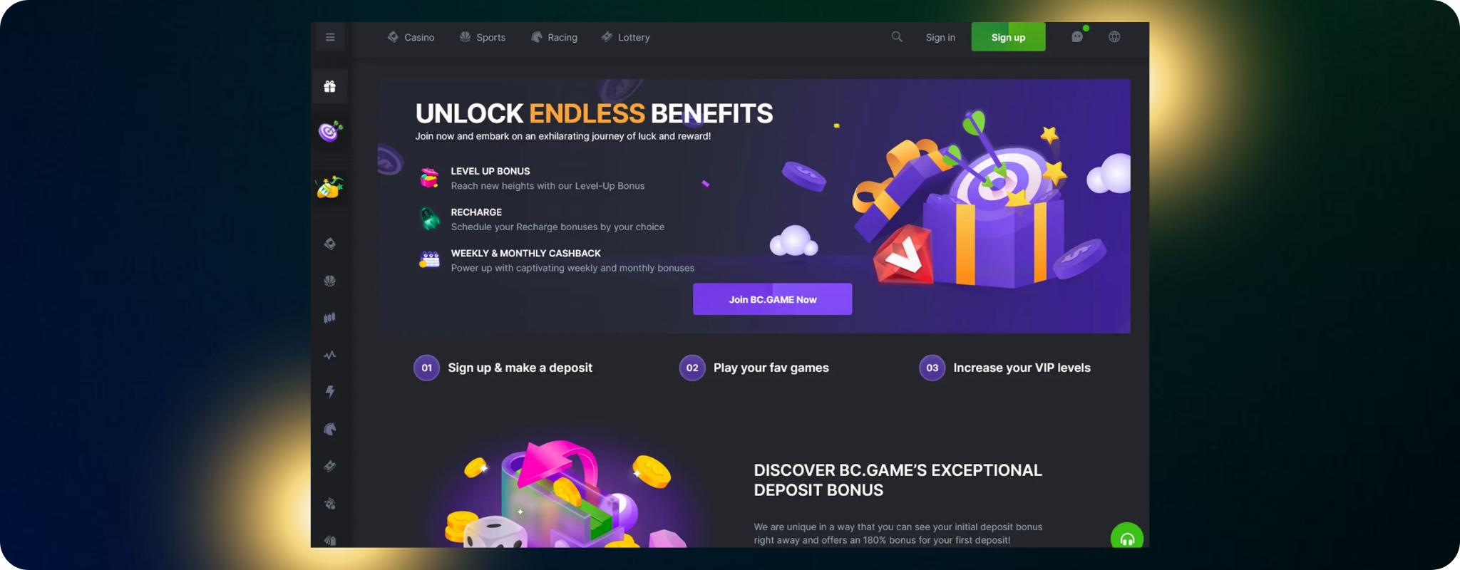 Types of Welcome Bonuses on BC.Game