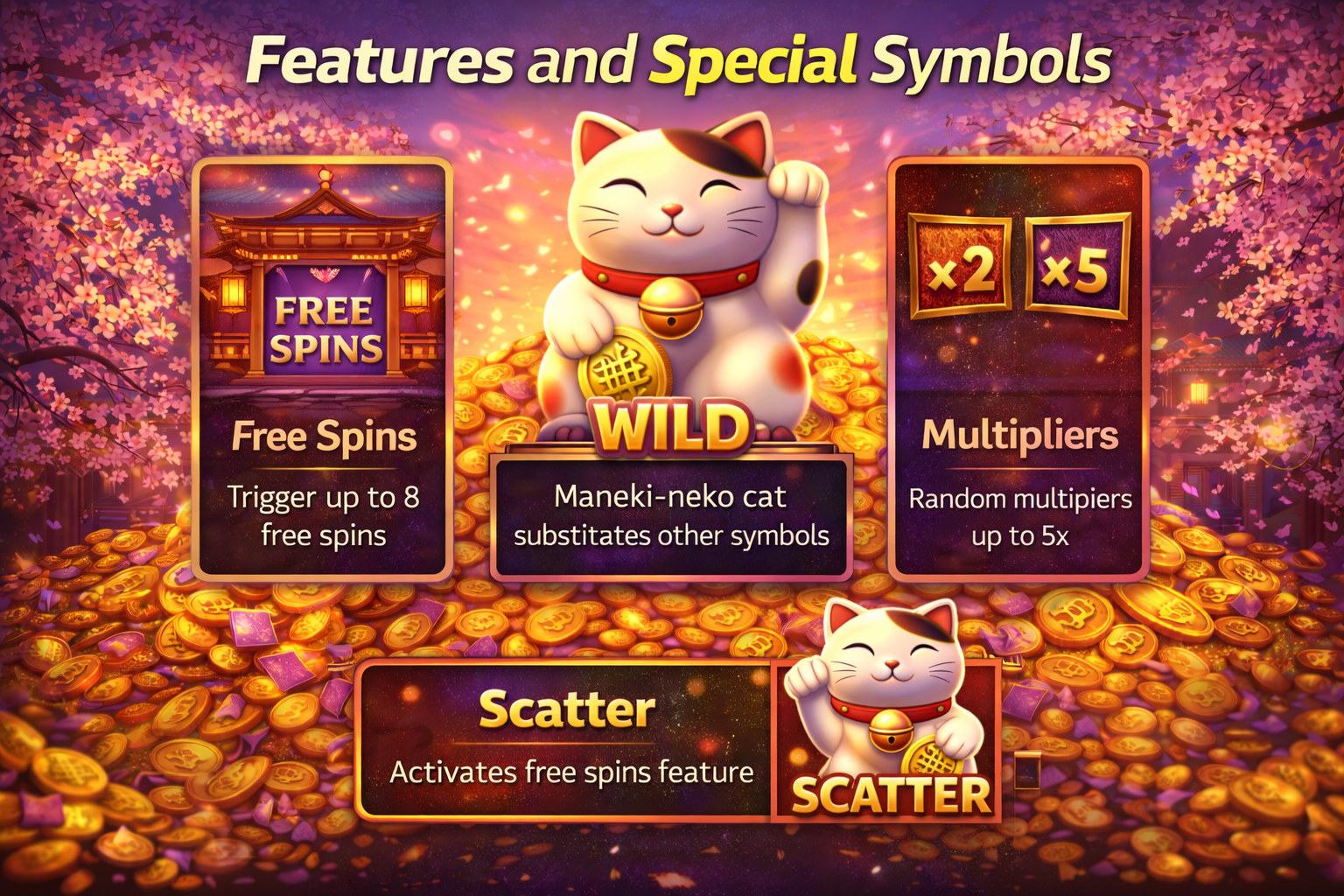 Features and Special Symbols in Lucky Neko